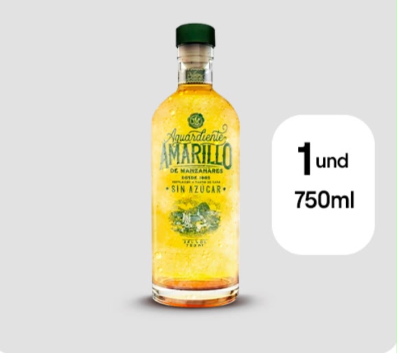 Aguardiente amarillo de manzanares 750 ml