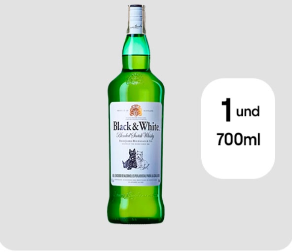 Whisky Black and White Botella 750 ml
